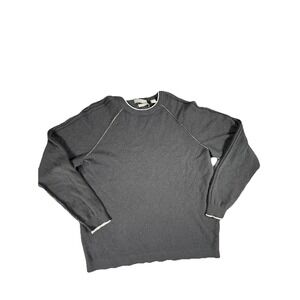Giasone Sweater Mens Large Black Cashmere‎ Crewneck Pullover Contrast Trim Soft